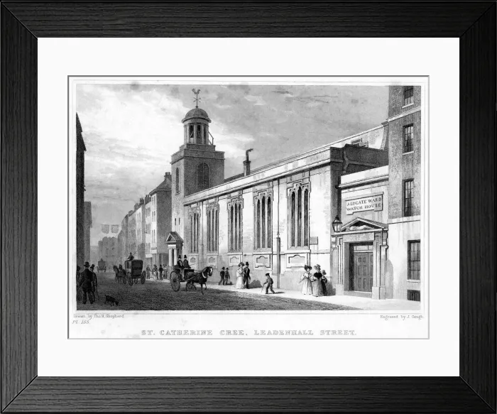 Framed Print : Church of St Katherine Cree, Leadenhall Street, City of London, 19th century. Artist: J Gough Framed Print : Church of St Katherine Cree, Leadenhall Street, City of London, 19th century. Artist: J Gough