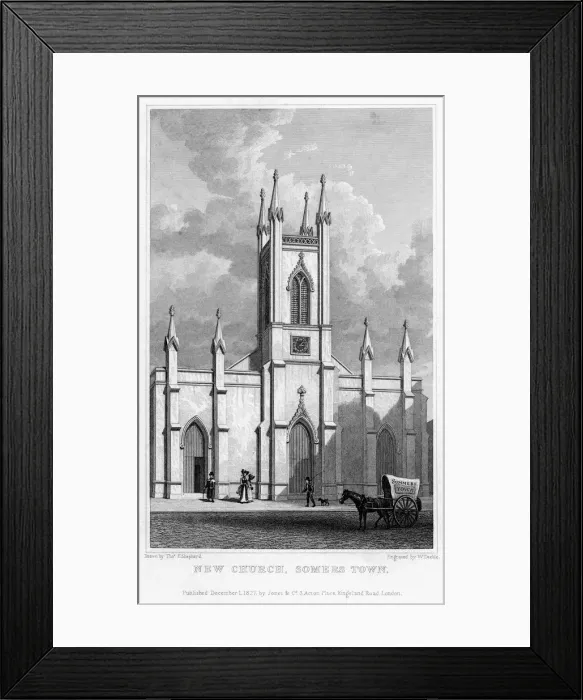 Framed Print : New church, Somers Town, Camden, London, 1827. Artist: William Deeble Framed Print : New church, Somers Town, Camden, London, 1827. Artist: William Deeble