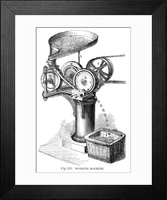 Framed Print : Marking Machine, 1866 Framed Print : Marking Machine, 1866