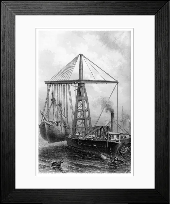 Framed Print : Steam Derrick, 1866 Framed Print : Steam Derrick, 1866