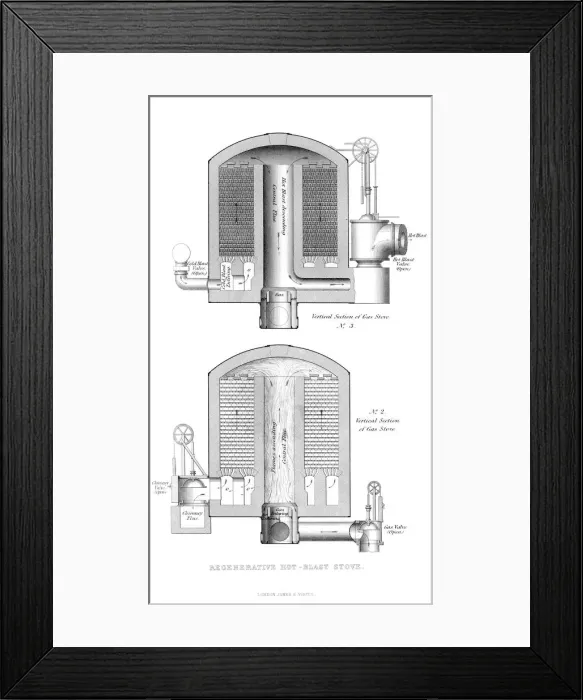 Framed Print : Regenerative Hot-Blast Stove, 1866 Framed Print : Regenerative Hot-Blast Stove, 1866