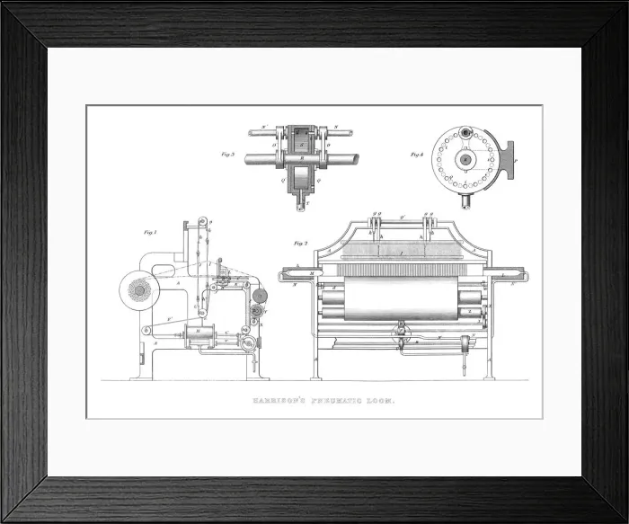 Framed Print : Harrisons Pneumatic Loom, 1886 Framed Print : Harrisons Pneumatic Loom, 1886