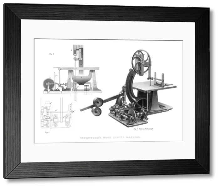 Framed Print : Greenwoods Wood Sawing Machine, 1886 Framed Print : Greenwoods Wood Sawing Machine, 1886