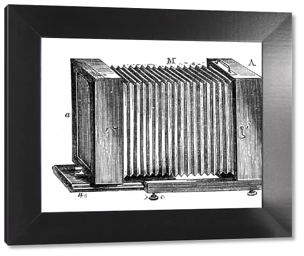 Bellows-bodied camera, 1866
