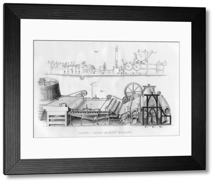 Framed Print : Paper making machine, 1866 Framed Print : Paper making machine, 1866