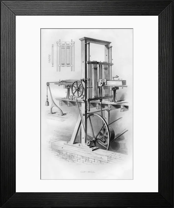 Framed Print : Saw mill, 1866 Framed Print : Saw mill, 1866