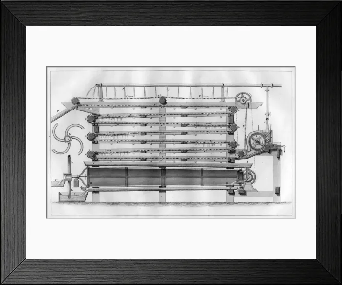 Framed Print : Machine for separating starch from potatoes, 1866 Framed Print : Machine for separating starch from potatoes, 1866