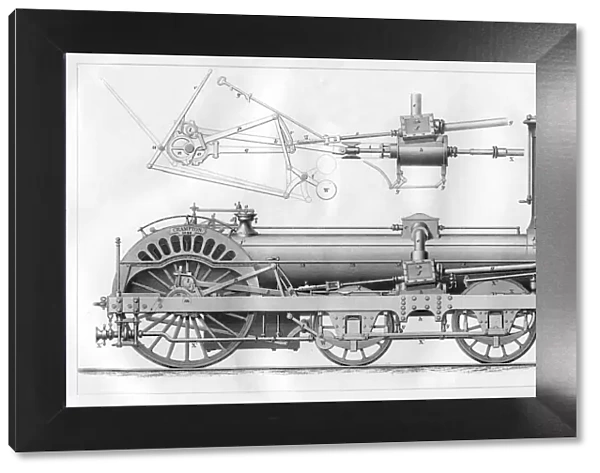Cramptons railway locomotive engine, 1866. Artist: GB Smith