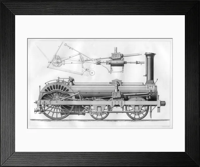 Framed Print : Cramptons railway locomotive engine, 1866. Artist: GB Smith Framed Print : Cramptons railway locomotive engine, 1866. Artist: GB Smith