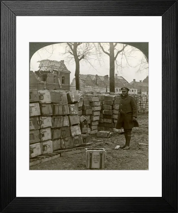 Framed Print : Abandoned German ammunitions near Cambrai, World War I, 1914-1918. Artist: Realistic Travels Publishers Framed Print : Abandoned German ammunitions near Cambrai, World War I, 1914-1918. Artist: Realistic Travels Publishers