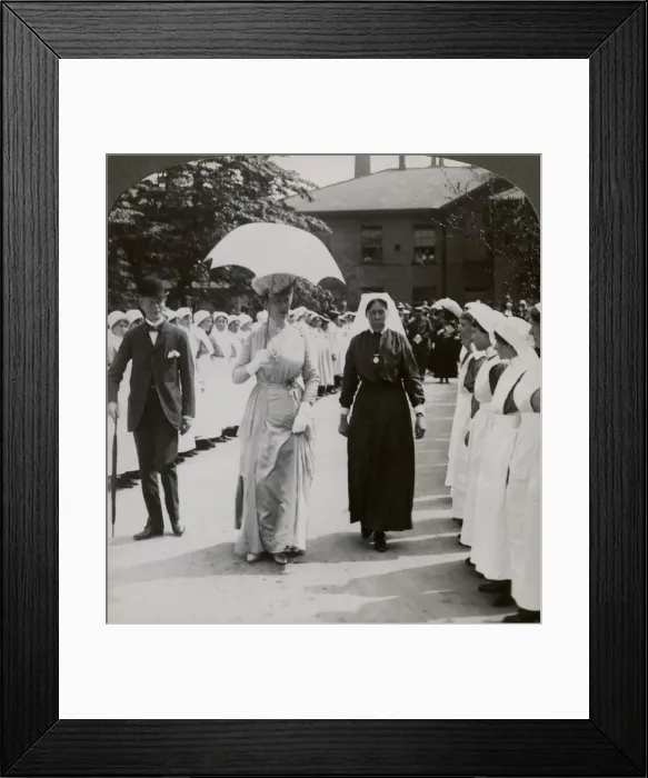 Framed Print : Her Majesty walking through the guard of honour of nurses of RN Hospital, Hull, 20th century. Artist: Realistic Travels Publishers Framed Print : Her Majesty walking through the guard of honour of nurses of RN Hospital, Hull, 20th century. Artist: Realistic Travels Publishers