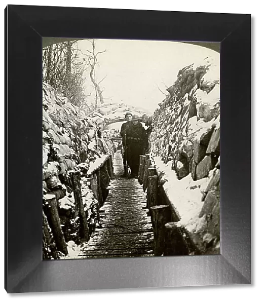 Winter in the Belgian trenches at Nieupoort, Belgium 20th century. Artist: Realistic Travels Publishers