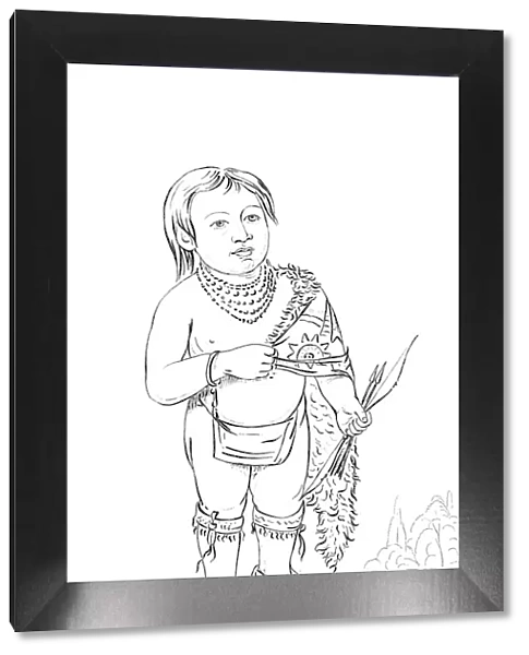 Six year old Native American chief, 1841. Artist: Myers and Co