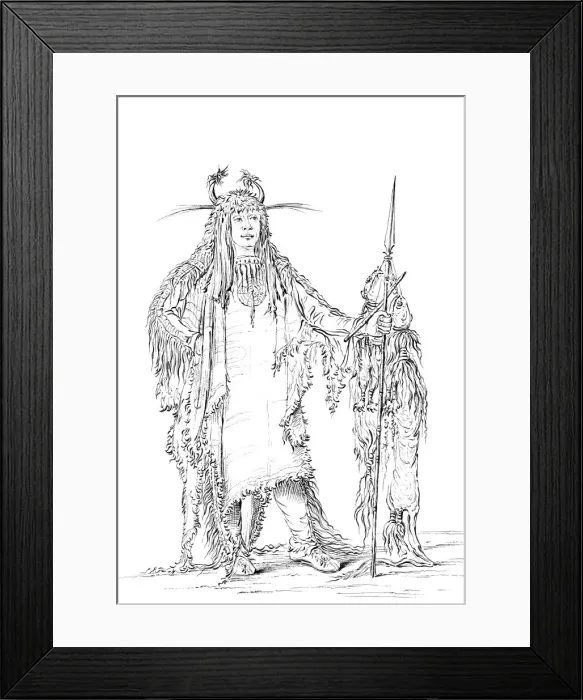 Framed Print : Portrait of Eagle Ribs, Native American Man, 1841. Artist: Myers and Co Framed Print : Portrait of Eagle Ribs, Native American Man, 1841. Artist: Myers and Co
