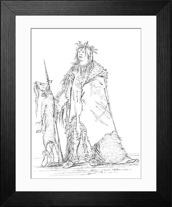 Framed Print : Portrait of Iron Horn, Native American man, 1841. Artist: Myers and Co Framed Print : Portrait of Iron Horn, Native American man, 1841. Artist: Myers and Co