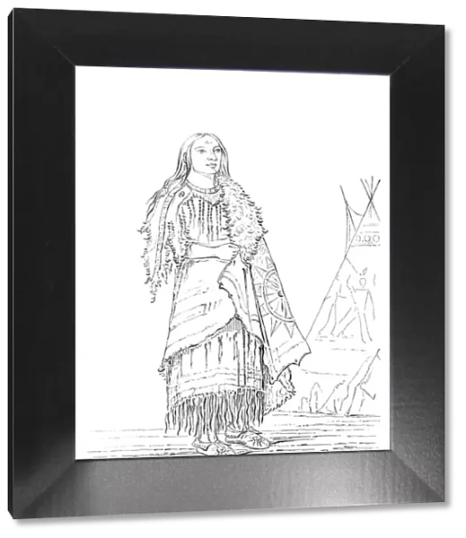 Portrait of Woman Who Strikes Many, Native American woman, 1841. Artist: Myers and Co
