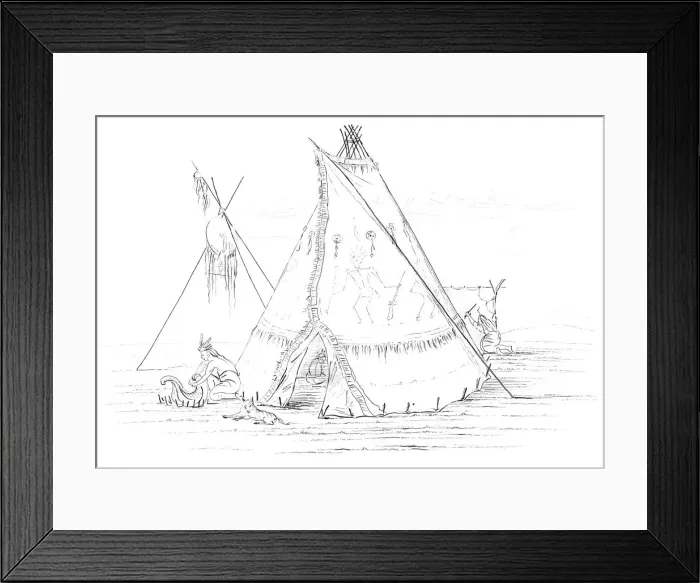 Framed Print : Teepee, 1841. Artist: Myers and Co Framed Print : Teepee, 1841. Artist: Myers and Co
