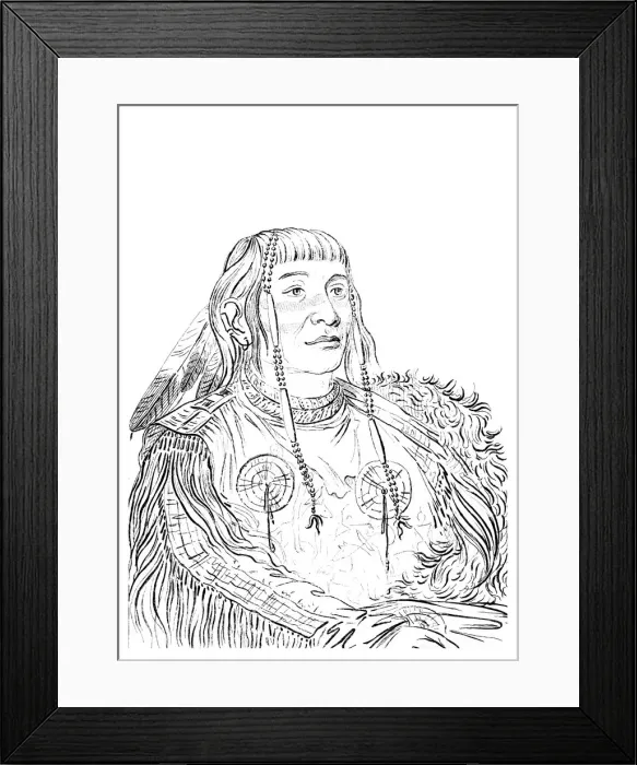 Framed Print : Portrait of a Native American man, 1841. Artist: Myers and Co Framed Print : Portrait of a Native American man, 1841. Artist: Myers and Co