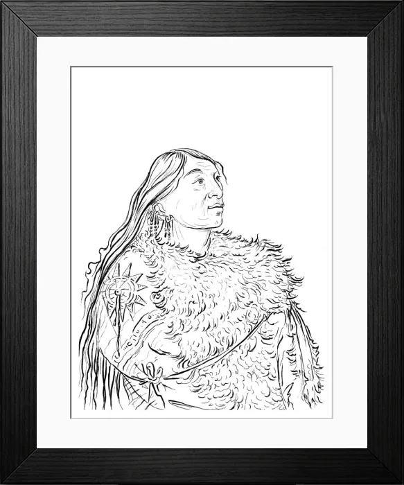 Framed Print : Portrait of a Native American man, 1841. Artist: Myers and Co Framed Print : Portrait of a Native American man, 1841. Artist: Myers and Co
