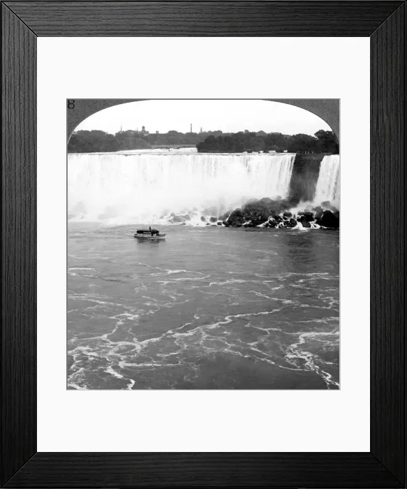 Framed Print : Niagara Falls and the Maid of the Mist, from the Canadian Cliffs, Canada. Artist: Realistic Travels Publishers Framed Print : Niagara Falls and the Maid of the Mist, from the Canadian Cliffs, Canada. Artist: Realistic Travels Publishers