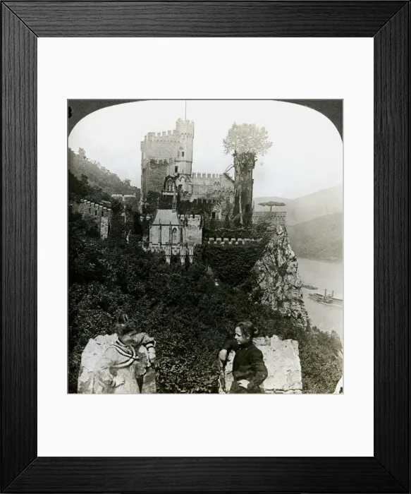 Framed Print : Castle Rheinstein, near Bingen, Germany. Artist: Underwood & Underwood Framed Print : Castle Rheinstein, near Bingen, Germany. Artist: Underwood & Underwood