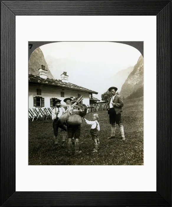 Framed Print : Bavarian Mountaineers, Germany. Artist: Underwood & Underwood Framed Print : Bavarian Mountaineers, Germany. Artist: Underwood & Underwood