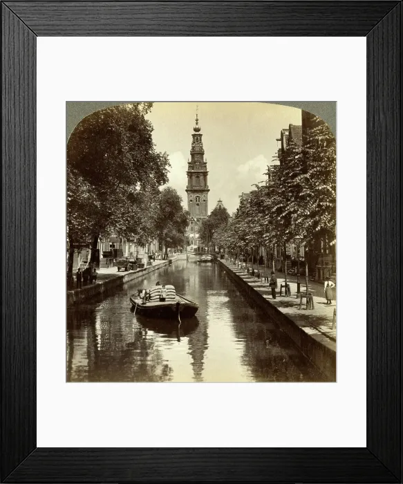 Framed Print : Canal, Amsterdam, Netherlands. Artist: Underwood & Underwood Framed Print : Canal, Amsterdam, Netherlands. Artist: Underwood & Underwood