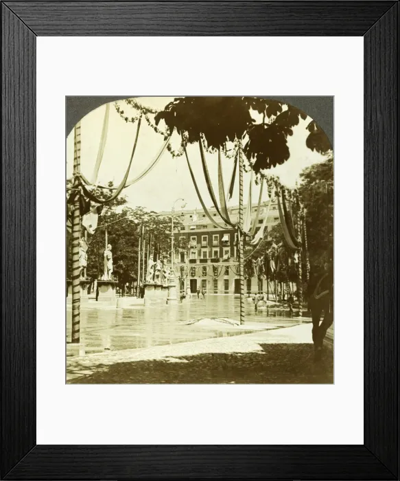 Framed Print : Decorations, Plaza de Oriente, Madrid, Spain. Artist: Excelsior Stereoscopic Tours Framed Print : Decorations, Plaza de Oriente, Madrid, Spain. Artist: Excelsior Stereoscopic Tours