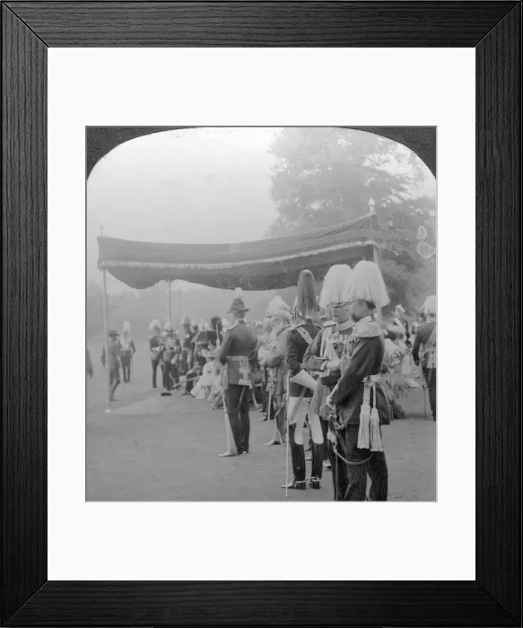 Framed Print : The King presenting Coronation medals, Buckingham Palace, London. Artist: Excelsior Stereoscopic Tours Framed Print : The King presenting Coronation medals, Buckingham Palace, London. Artist: Excelsior Stereoscopic Tours