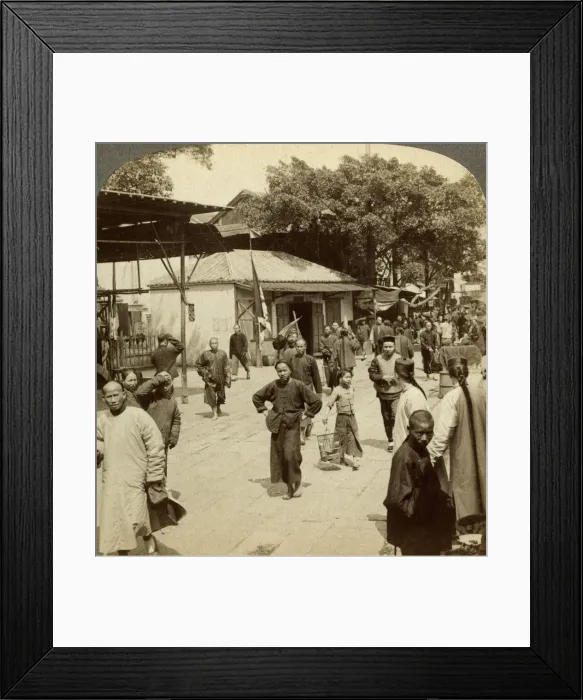 Framed Print : Street scene, Canton, China. Artist: Underwood & Underwood Framed Print : Street scene, Canton, China. Artist: Underwood & Underwood