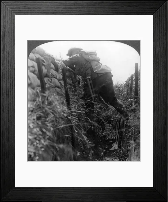 Framed Print : Canadian infantry in the trenches, World War I, 1914-1918. Artist: Realistic Travels Publishers Framed Print : Canadian infantry in the trenches, World War I, 1914-1918. Artist: Realistic Travels Publishers