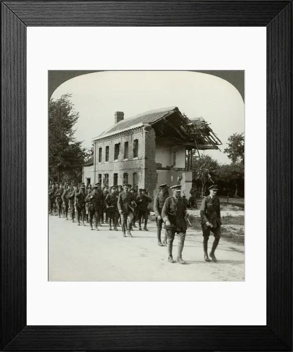 Framed Print : London Territorials on the march, La Bassee Road, northern France, World War I, 1914-1918. Artist: Realistic Travels Publishers Framed Print : London Territorials on the march, La Bassee Road, northern France, World War I, 1914-1918. Artist: Realistic Travels Publishers