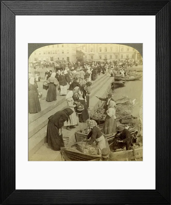 Framed Print : Market boats, Helsinki, Finland. Artist: Underwood & Underwood Framed Print : Market boats, Helsinki, Finland. Artist: Underwood & Underwood
