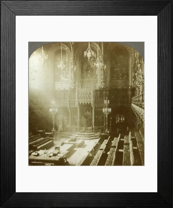 Framed Print : Interior of the House of Lords, Westminster, London. Artist: Excelsior Stereoscopic Tours Framed Print : Interior of the House of Lords, Westminster, London. Artist: Excelsior Stereoscopic Tours