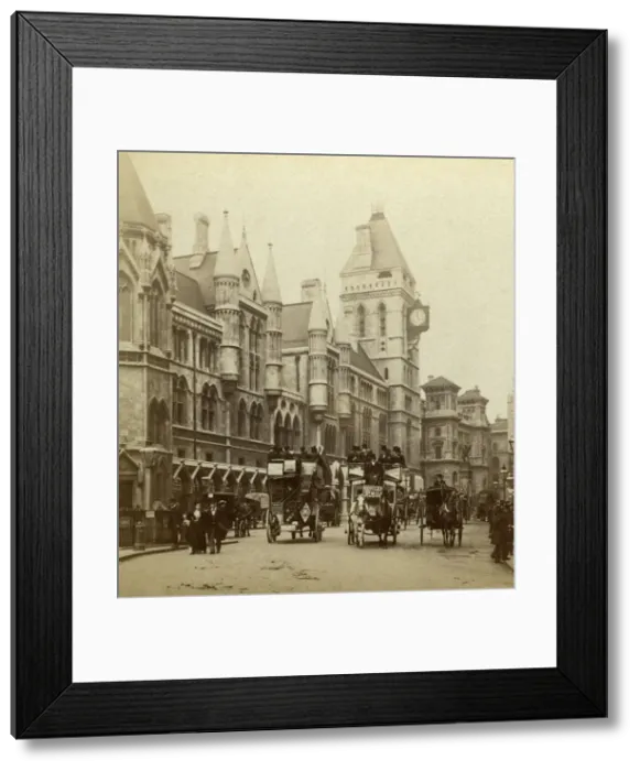 Framed Print : Law Courts, Strand, London, late 19th century. Artist: London Stereoscopic & Photographic Co Framed Print : Law Courts, Strand, London, late 19th century. Artist: London Stereoscopic & Photographic Co