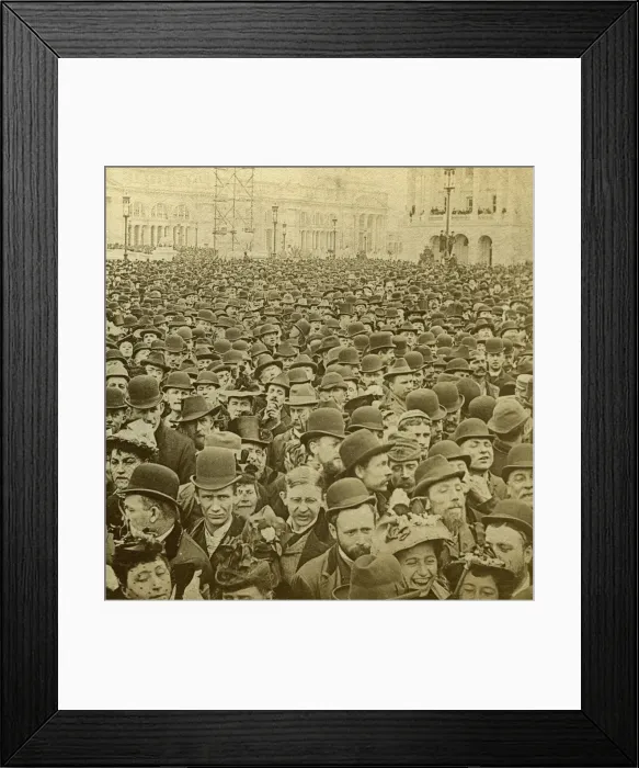 Framed Print : Crowd at the opening of the Columbian Exhibition, Chicago, Illinois, USA, 1893. Artist: BW Kilburn Framed Print : Crowd at the opening of the Columbian Exhibition, Chicago, Illinois, USA, 1893. Artist: BW Kilburn