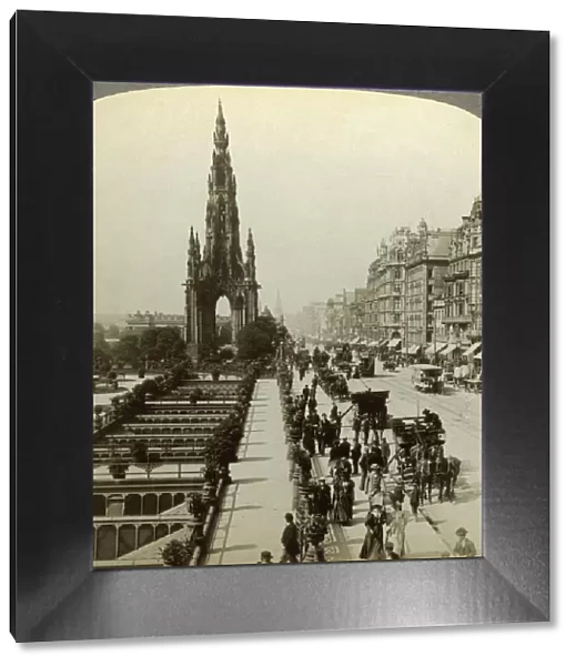 Princes Street and the Scott Monument, Edinburgh, Scotland, c late 19th century. Artist: Underwood & Underwood