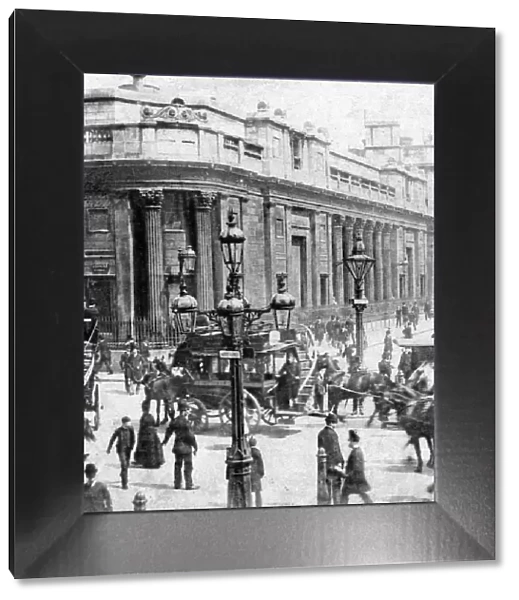 Traffic passing the Bank of England, London, c late 19th century