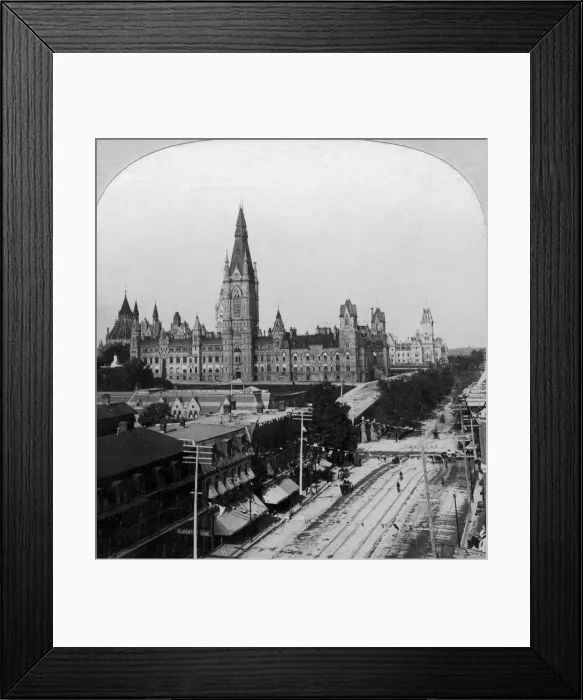 Framed Print : Houses of Parliament, Ottawa, Ontario, Canada. Artist: Keystone View Company Framed Print : Houses of Parliament, Ottawa, Ontario, Canada. Artist: Keystone View Company
