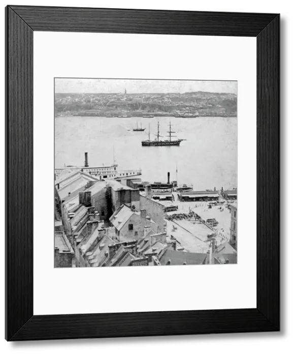 Framed Print : View from Dufferin Terrace, Quebec, Canada. Artist: Kilburn Brothers Framed Print : View from Dufferin Terrace, Quebec, Canada. Artist: Kilburn Brothers
