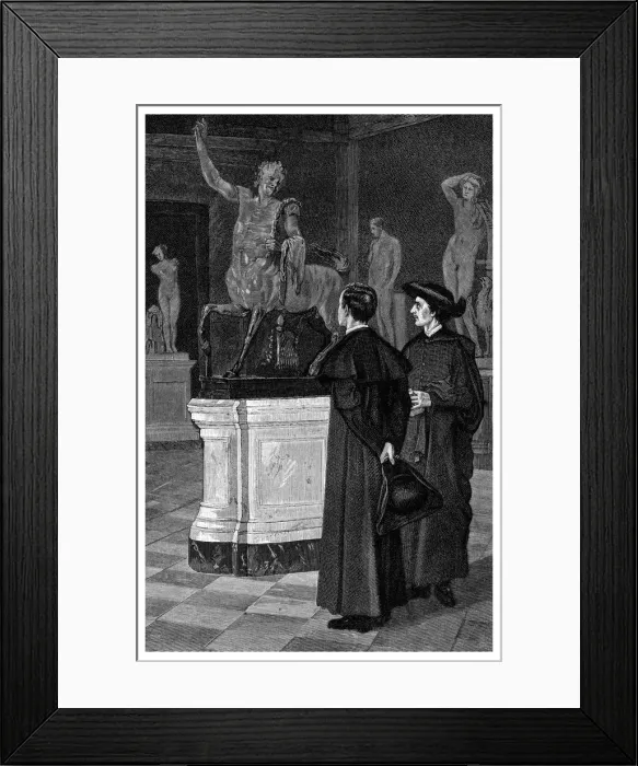 Framed Print : In the Sculpture Gallery, 1882 Framed Print : In the Sculpture Gallery, 1882