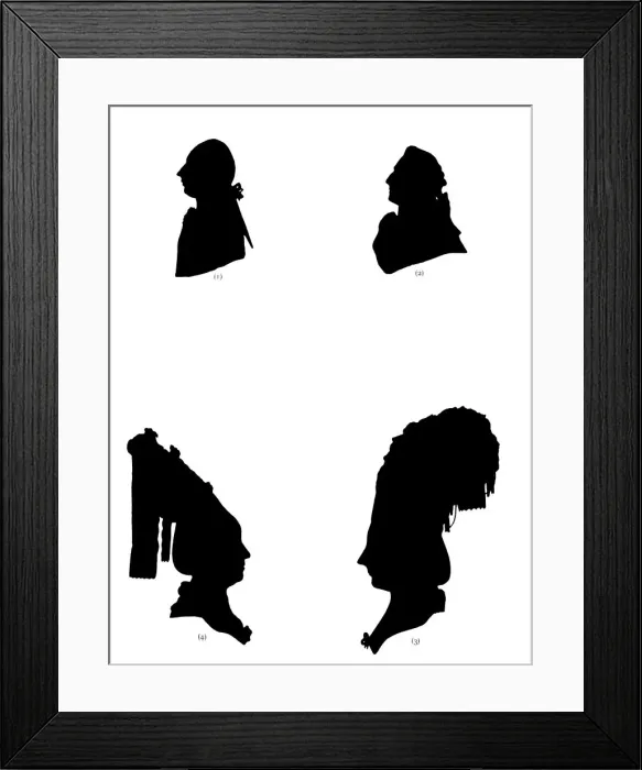 Framed Print : A study of four silhouettes, 1782 (1912) Framed Print : A study of four silhouettes, 1782 (1912)