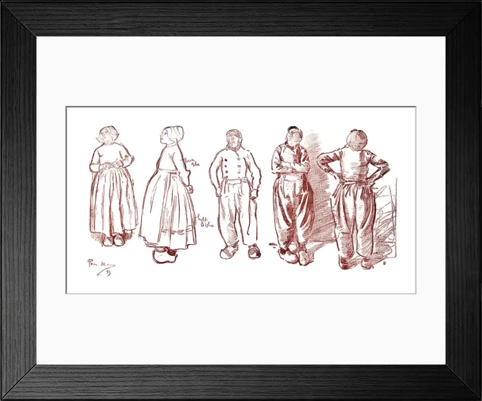 Framed Print : Sketches in Volendam, Holland, 1900 Framed Print : Sketches in Volendam, Holland, 1900
