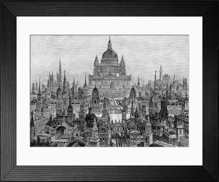 Framed Print : The Principal Works of Sir Christopher Wren, 1882 Framed Print : The Principal Works of Sir Christopher Wren, 1882
