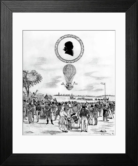 Framed Print : Blanchards Balloon, 1790 (1912) Framed Print : Blanchards Balloon, 1790 (1912)