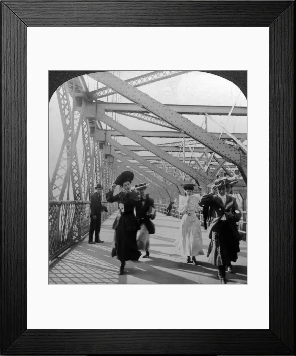 Framed Print : The promenade, Williamsburg Bridge, New York, USA, c1900s. Artist: Excelsior Stereoscopic Tours Framed Print : The promenade, Williamsburg Bridge, New York, USA, c1900s. Artist: Excelsior Stereoscopic Tours