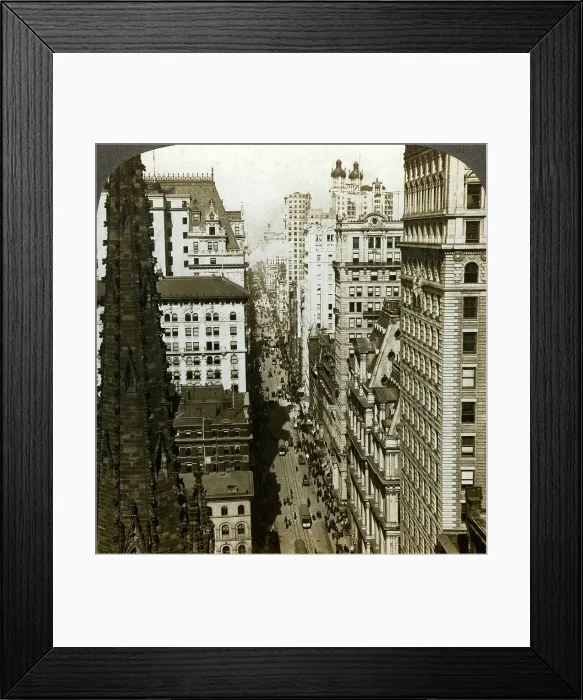 Framed Print : Trinity Church and Broadway, New York, USA. Artist: Underwood & Underwood Framed Print : Trinity Church and Broadway, New York, USA. Artist: Underwood & Underwood