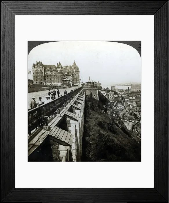 Framed Print : Hotel Chateau Frontenac and Dufferin Terrace, Quebec, Canada. Artist: Underwood & Underwood Framed Print : Hotel Chateau Frontenac and Dufferin Terrace, Quebec, Canada. Artist: Underwood & Underwood