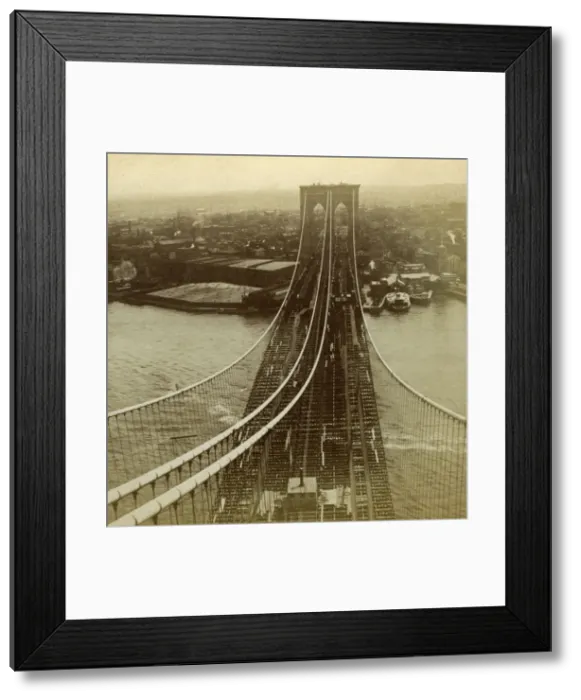 Framed Print : Brooklyn from one of the towers of the Suspension Bridge, New York, USA. Artist: Kilburn Brothers Framed Print : Brooklyn from one of the towers of the Suspension Bridge, New York, USA. Artist: Kilburn Brothers