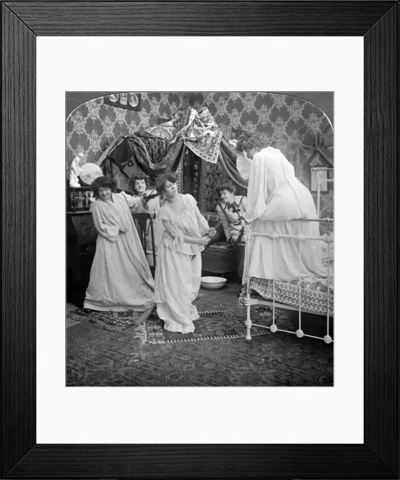 Framed Print : Now, Freshie, Ride the Goat and Make it Pretty. Artist: American Stereoscopic Company Framed Print : Now, Freshie, Ride the Goat and Make it Pretty. Artist: American Stereoscopic Company